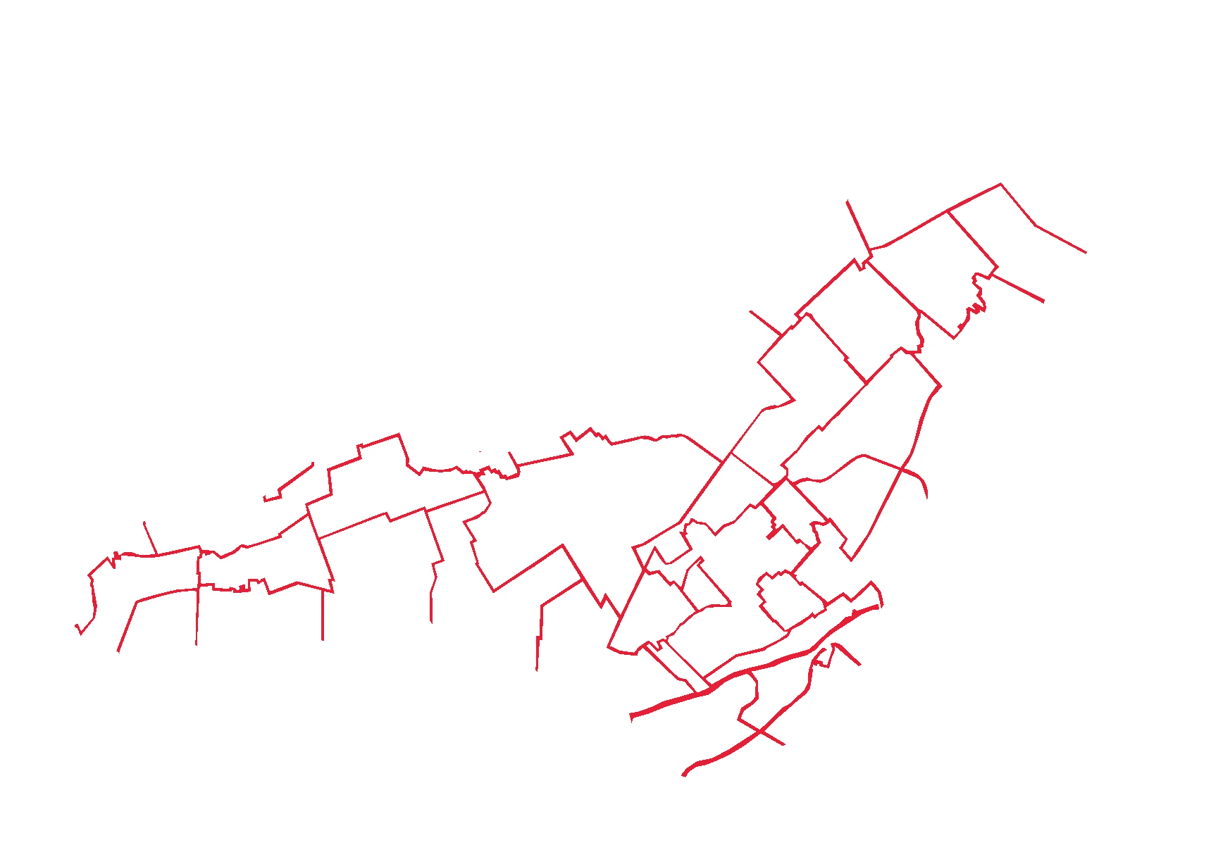 Map of the Montreal boroughs, Laval and the South Shore